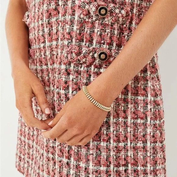 NEW Tuckernuck Jackie Dress Magnolia Tweed Pink Black X Large Mini short sleeve - Picture 5 of 10